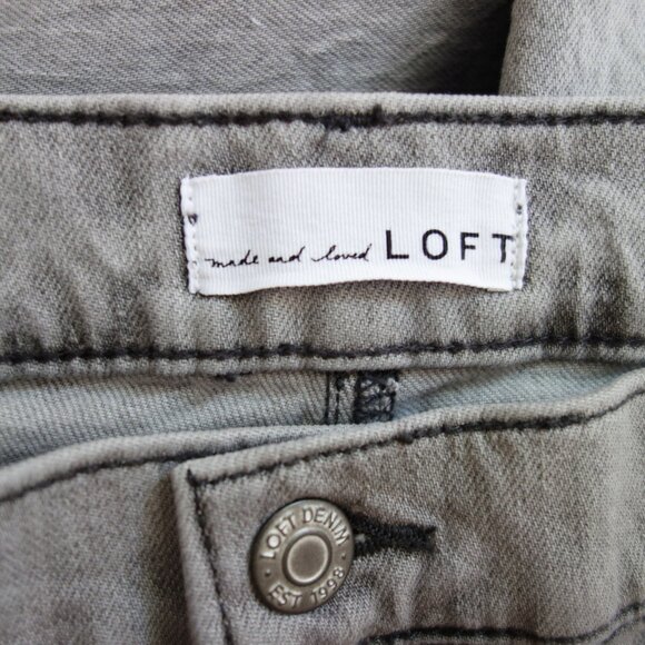 LOFT High Rise The Straight Crop Jeans in Grey Wash (W31/12) NWT! - Picture 10 of 12